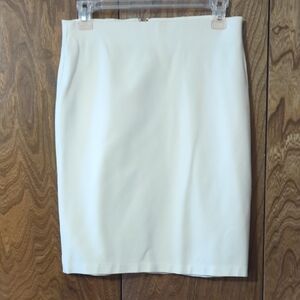 Cream Stretch Pencil Skirt 4